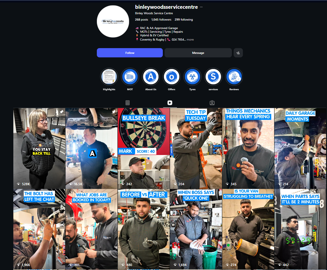 Binley Motor Services social media