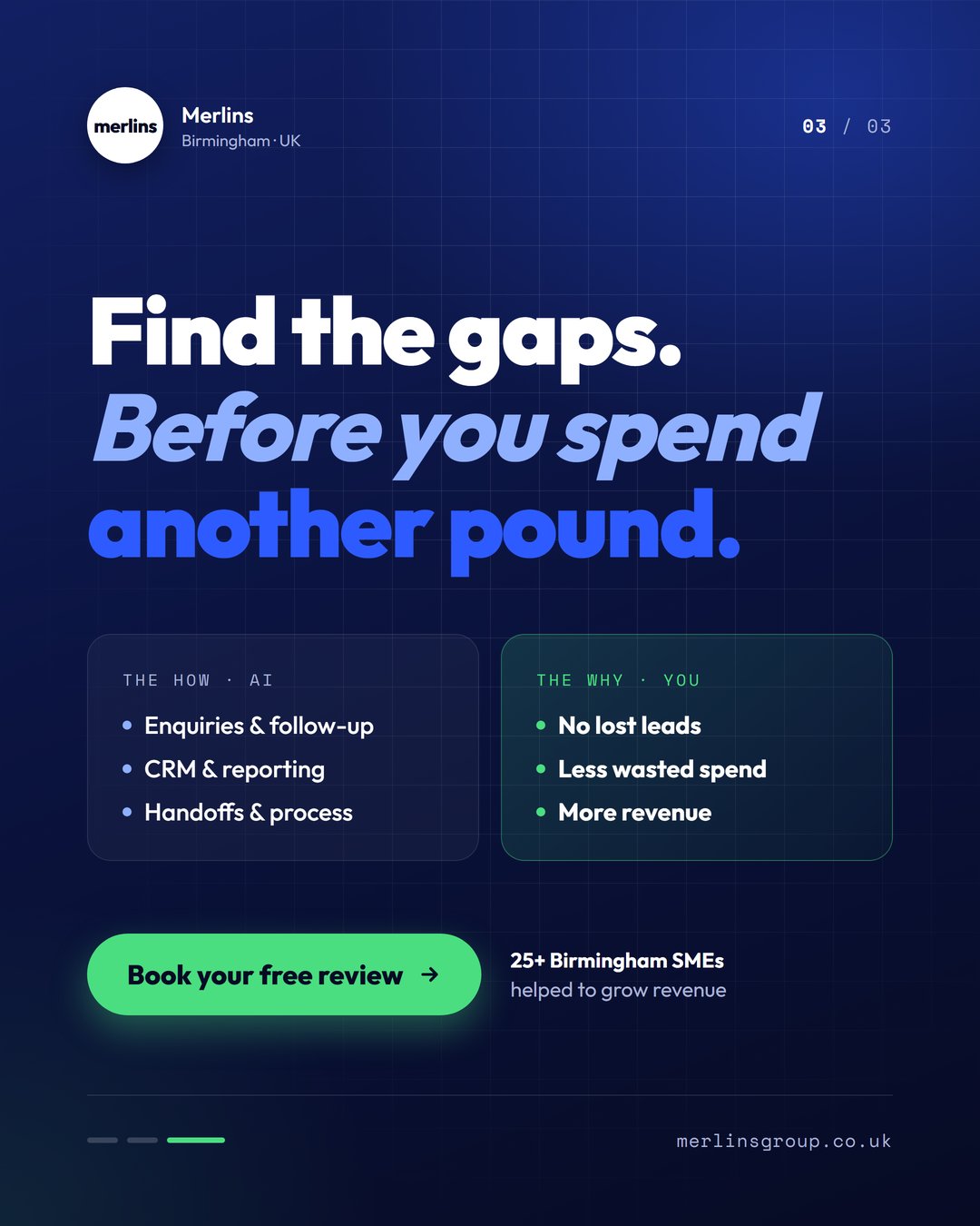 Merlins carousel slide: find the gaps before you spend another pound